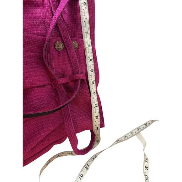 Cider Womens Tweed Solid Belted Straight Leg Trouser Pants High Rise Pink XL - Picture 7 of 11